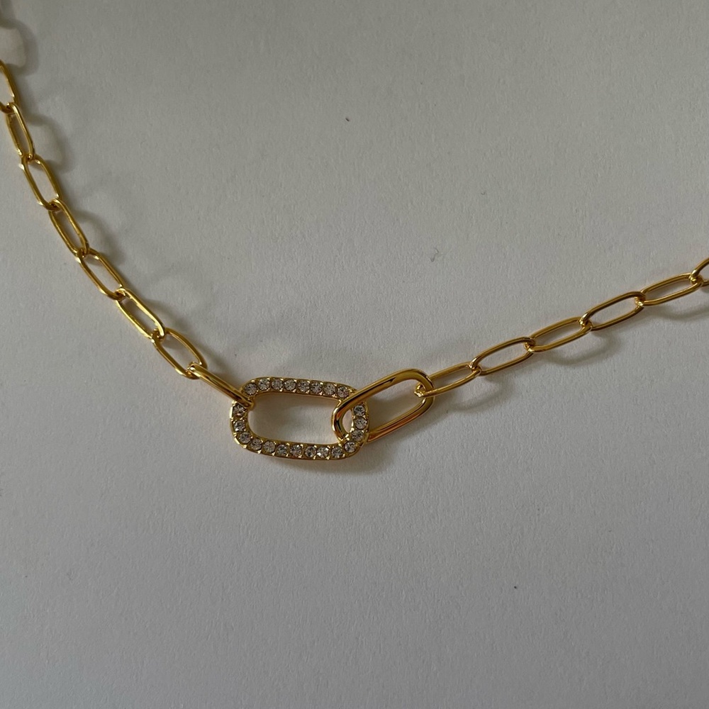 Elegant Gold Plated Paperclip Chain Necklace